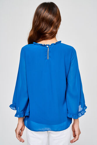 Teal Regular Length Straight Blouson Top, Teal, image 4